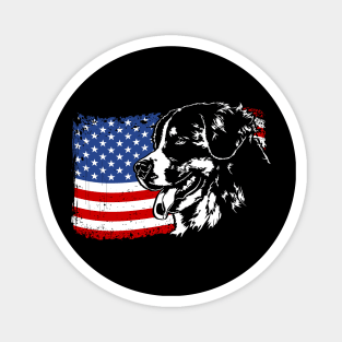 Proud Bernese Mountain Dog American Flag patriotic dog Magnet